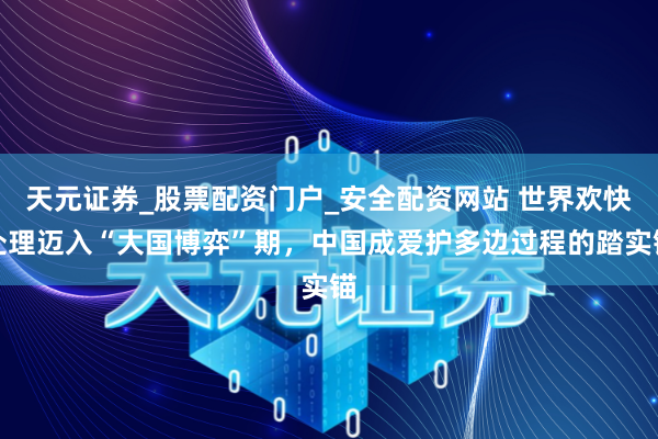 天元证券_股票配资门户_安全配资网站 世界欢快处理迈入“大国博弈”期，中国成爱护多边过程的踏实锚